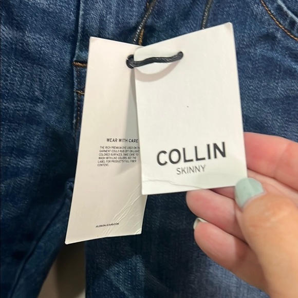 Hudson Jeans Collin Skinny Girls Blue Tapered Denim Bottoms Slim Vintage - Picture 4 of 13